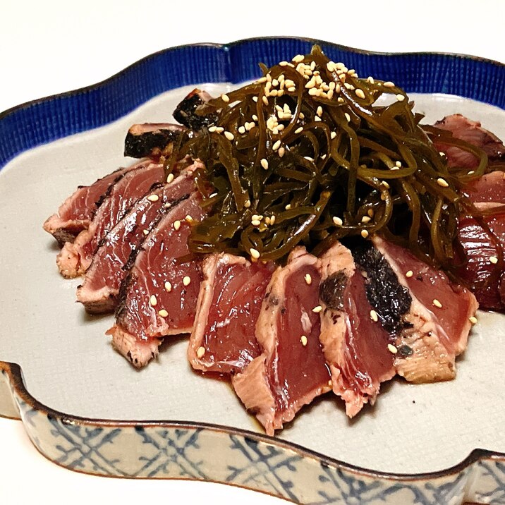 カツオのたたき♪切り昆布添え